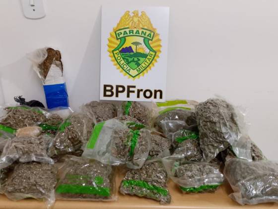 Polícia Militar apreende 6,7 Kg de maconha em ônibus interestadual no Sudoeste do Paraná