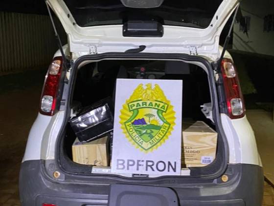 BPFRON apreende veículo carregado com bebidas estrangeiras em Pérola D’Oeste