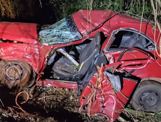 Homem fica gravemente ferido em acidente na PR-281 em Santa Izabel do Oeste