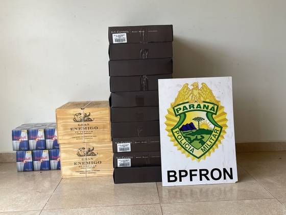 BPFRON apreende 12 caixas de bebidas estrangeiras em Santo Antônio do Sudoeste