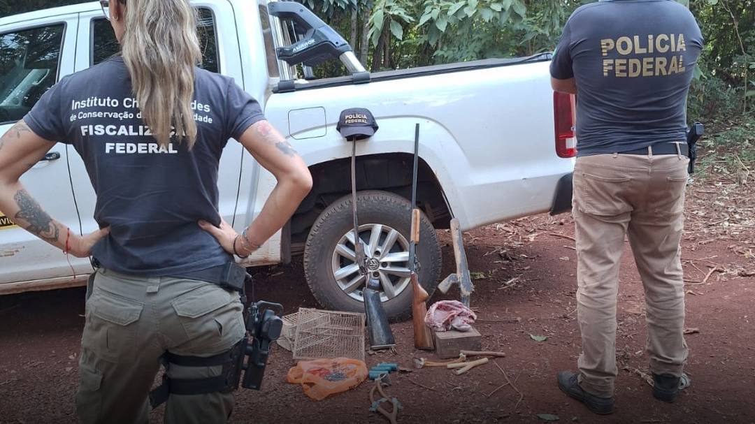PF e ICMBio desmantela rinha de galos e apreende armas em Capanema