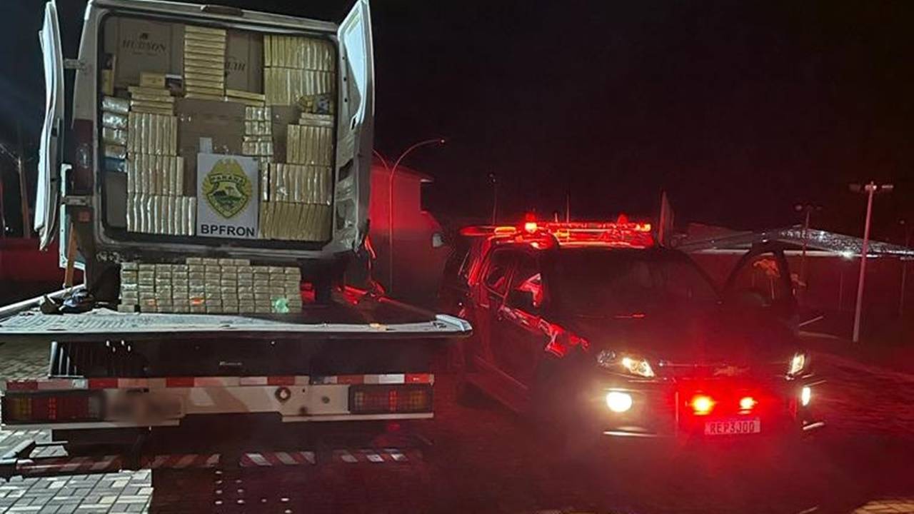 BPFRON e 21 BPM apreendem veiculo carregado cigarro em Bom Jesus do Sul