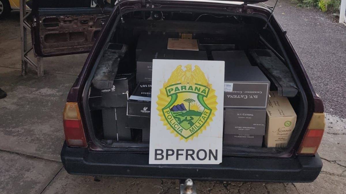 BPFRON apreende veículo carregado com bebidas estrangeiras em Barracão