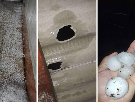 Temporal forte com granizo causa estragos no sudoeste do Paraná