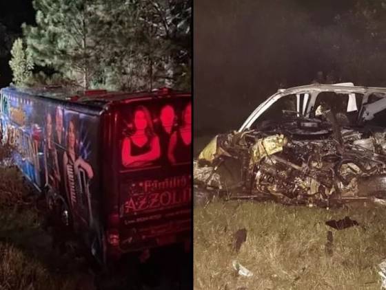 Duas pessoas morrem em acidente envolvendo ônibus da banda Família Azzolini na PRc-280