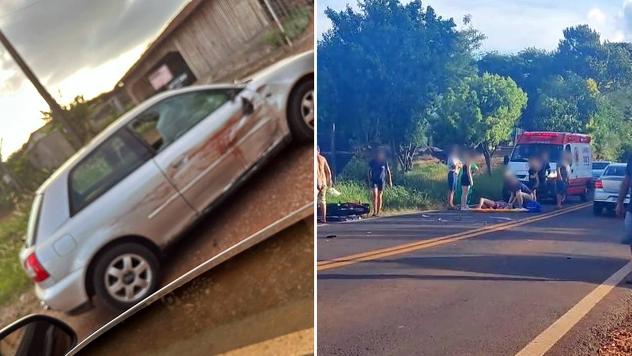 Duas pessoas ficam gravemente feridas após violenta colisão na PR-481em Santo Antônio do Sudoeste