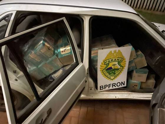 BPFRON apreende Santana carregado em Santo Antônio do Sudoeste
