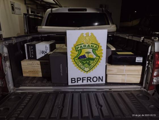 Operação Fronteiras e Divisas II: BPFRON apreende veículo com bebidas estrangeiras em Barracão