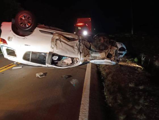 Duas pessoas ficam feridas após acidente na PR-493 entre Dois Vizinhos e Verê