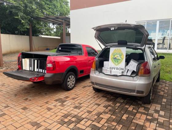 BPFRON apreende veículos carregado com bebidas estrangeiras em Realeza