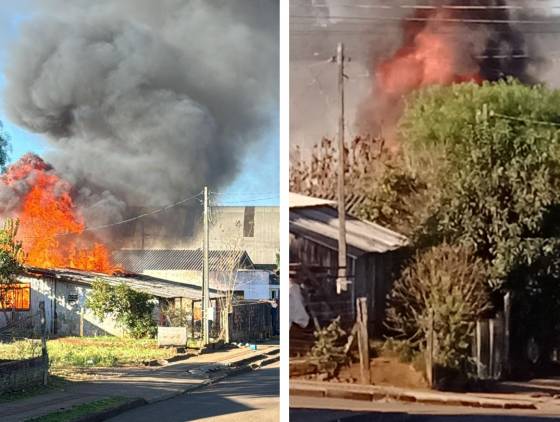 Incêndio consome residência de madeira em Mangueirinha